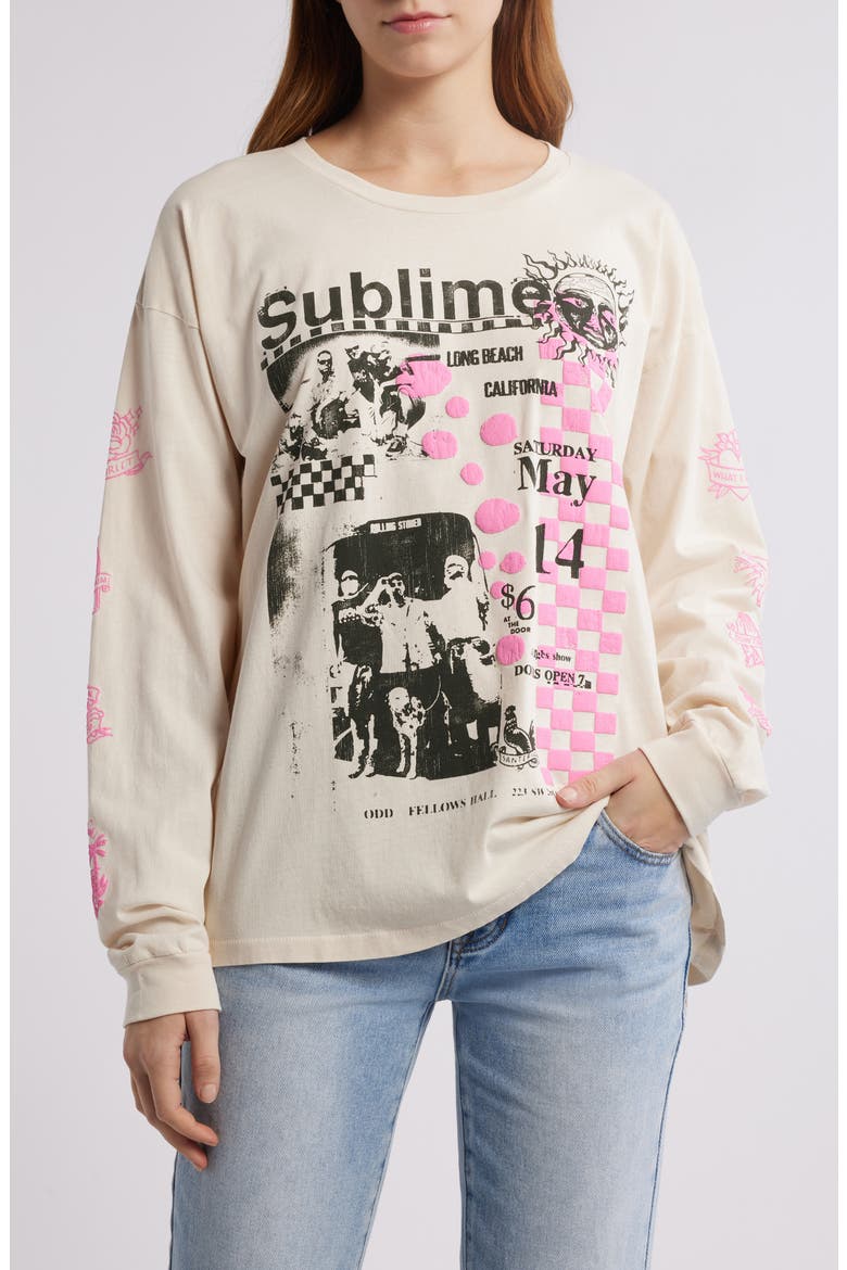 Sublime Long Sleeve Graphic T-Shirt, Main, color, DIRTY WHITE