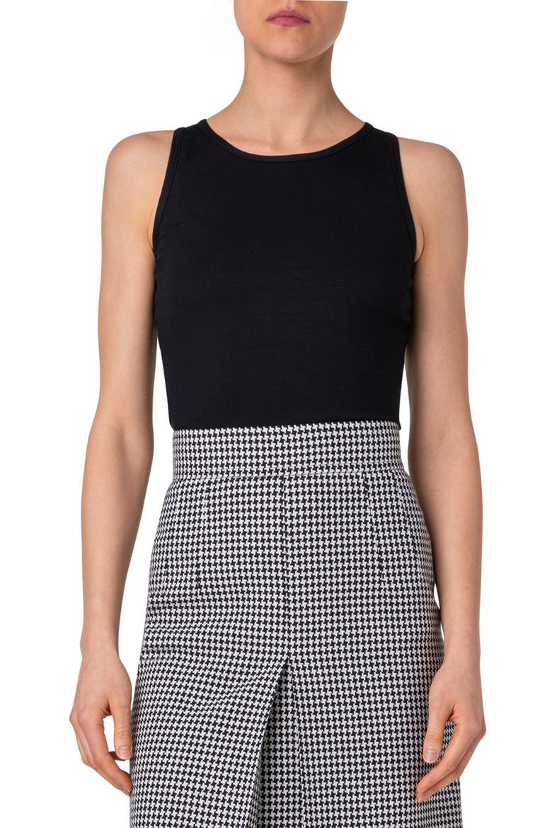 Sleeveless Knit Top, Main, color, BLACK