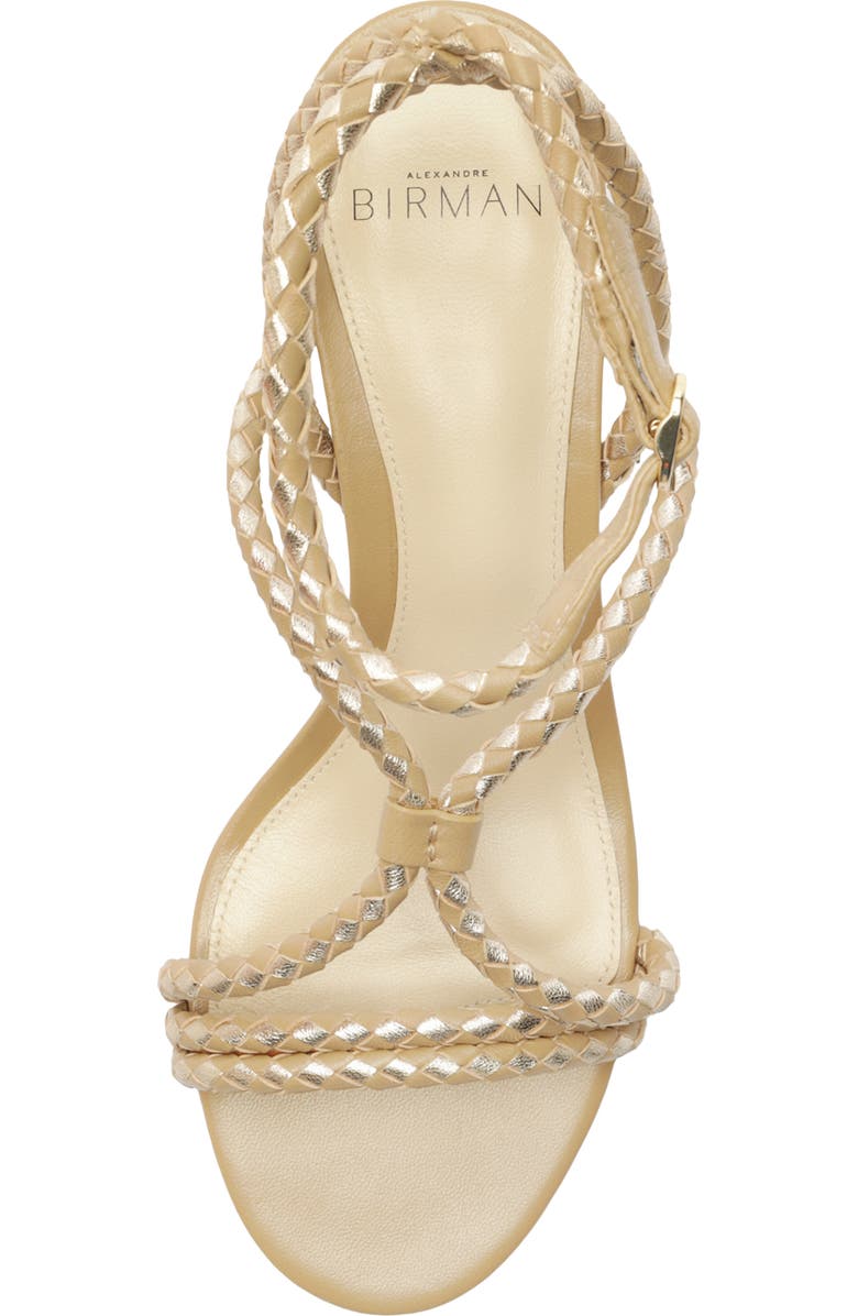 Alexandre Birman Elba Block Heel Sandal, Alternate, color, Semolina/ Golden