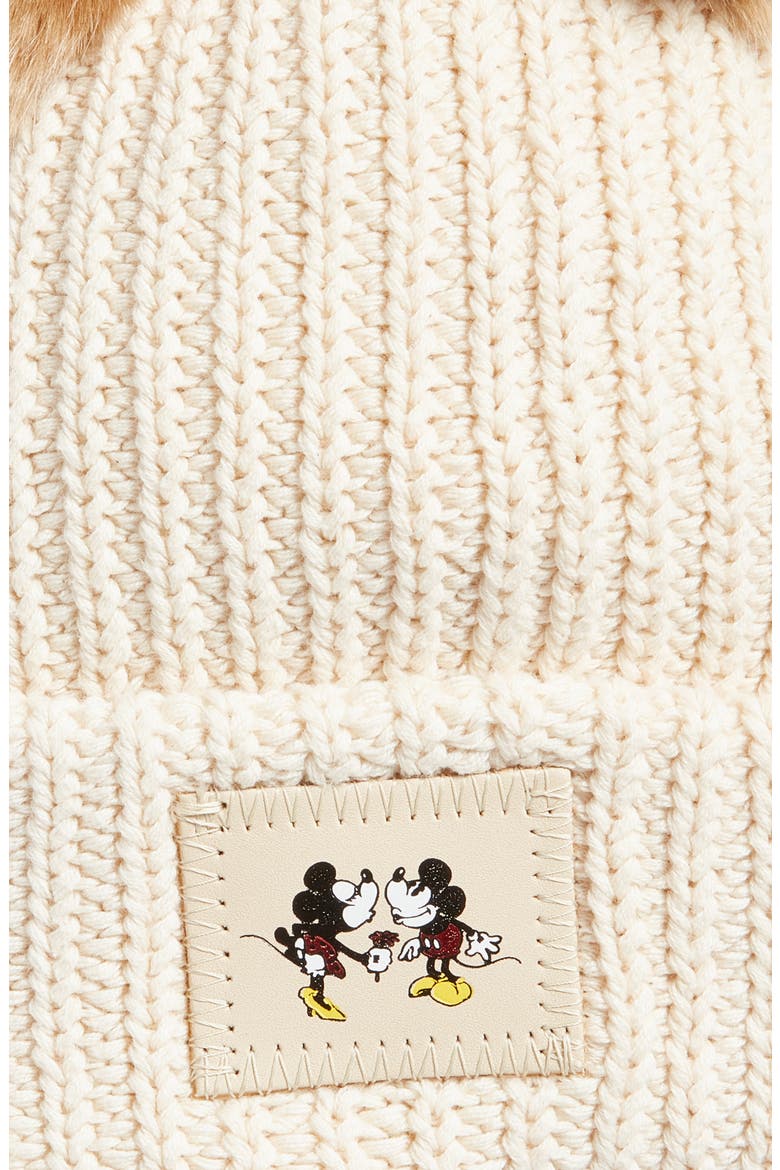 Disney x Love Your Melon Unisex Pompom Beanie (Nordstrom Exclusive), Alternate, color, CREAM