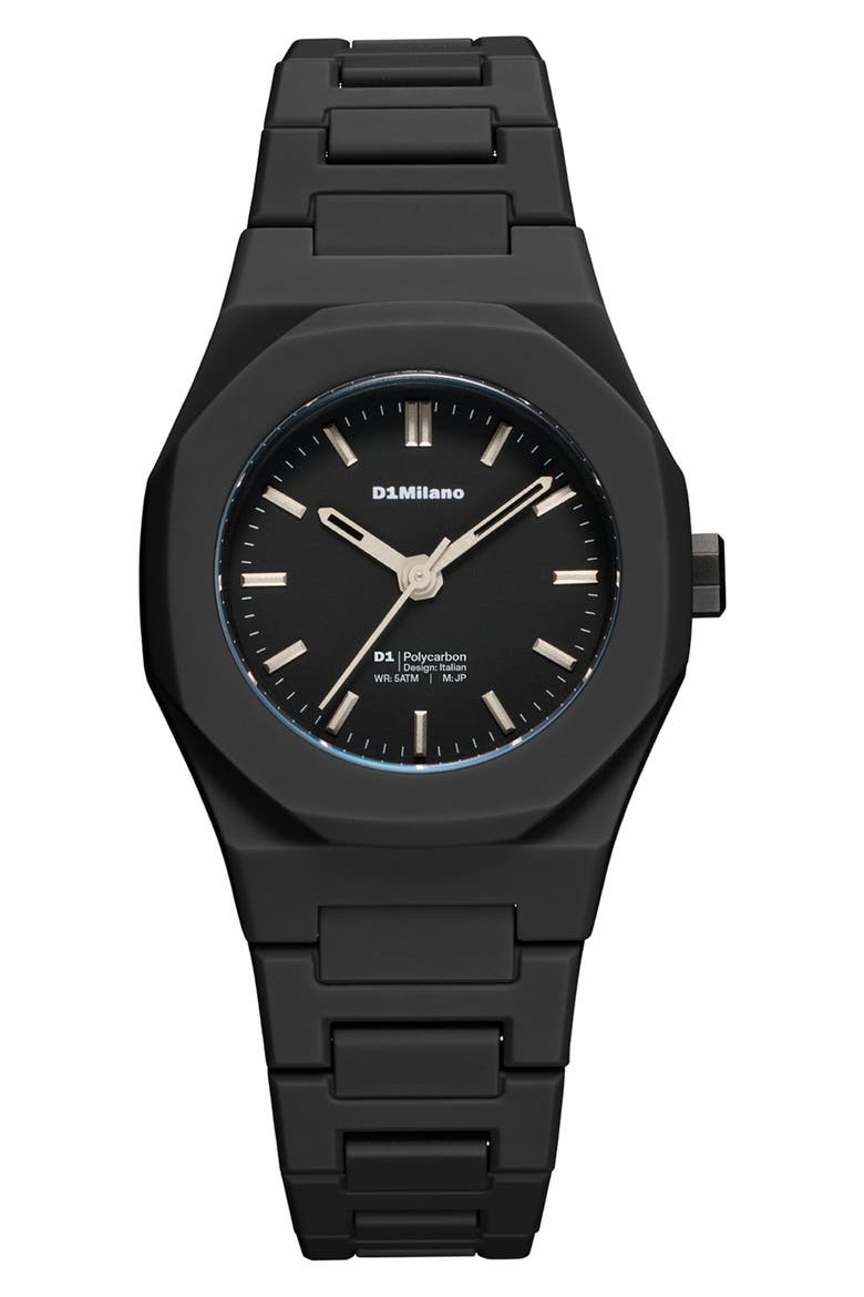 Pulse Polycarbon Bracelet Watch, 32mm, Main, color, BLACK