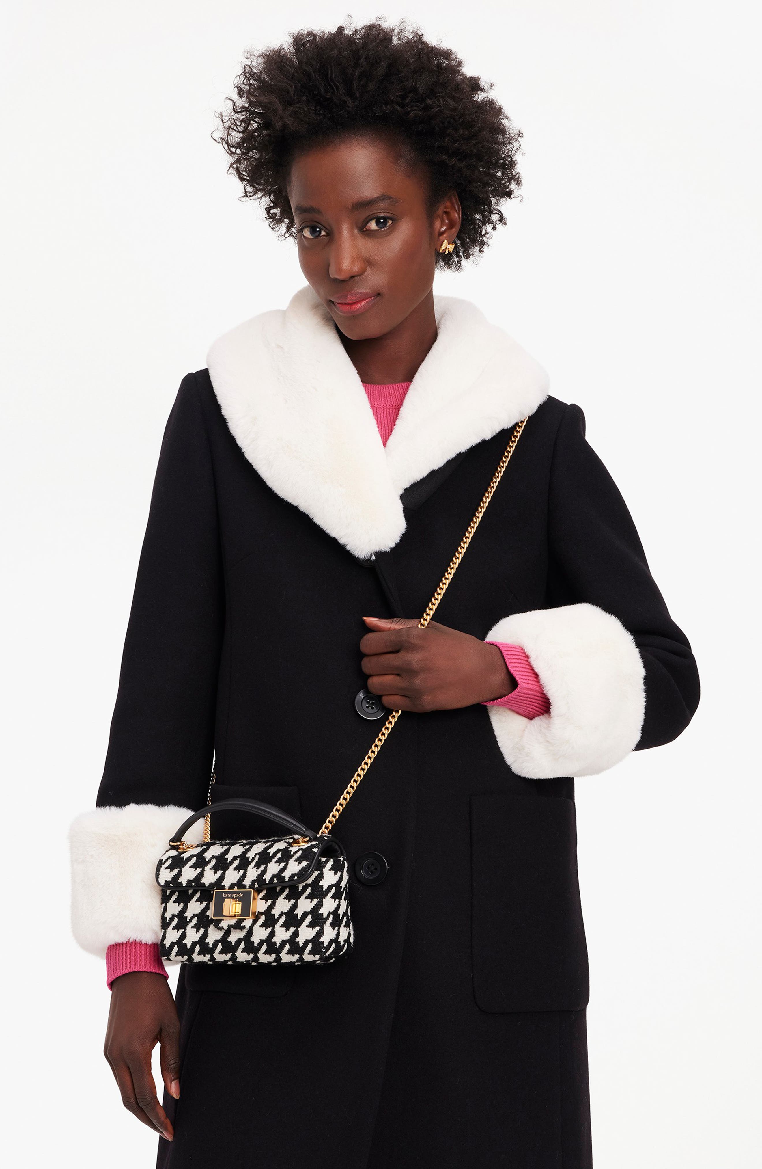 Kate Spade New York evelyn sequin houndstooth convertible crossbody bag, Alternate, color, 