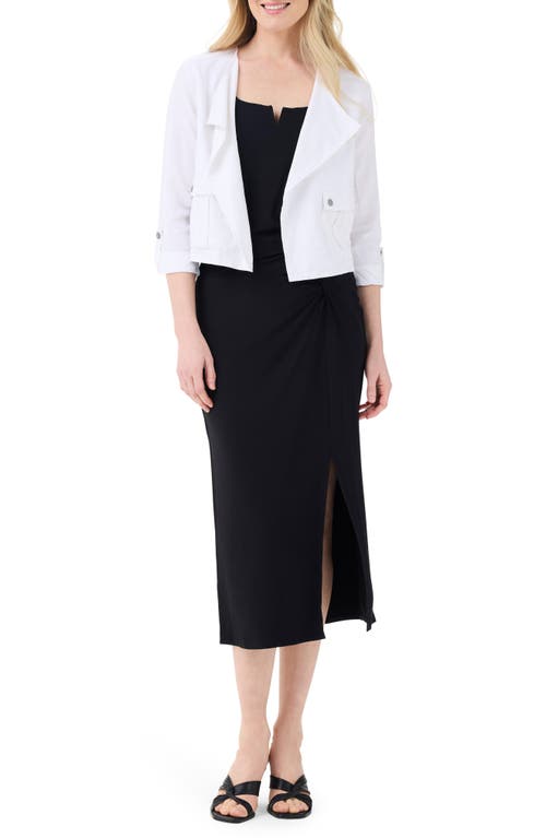 Nic + Zoe Nic+zoe Twist Waist Jersey Midi Skirt In Black Onyx