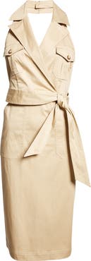 Veronica Beard Kitana Sleeveless Stretch Cotton Coat Dress