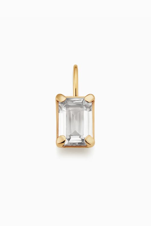 Oradina 14k Gold Date Me Birthstone Pendant Charm In White Topaz - April