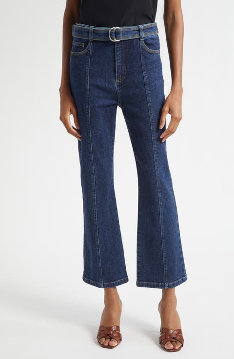 Madi Belted Kick Flare Jeans (Fontaine)