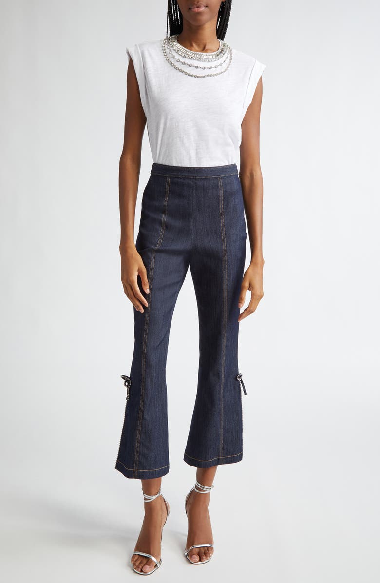 Cinq à Sept Bella Rhinestone Detail Cotton Top, Alternate, color, White