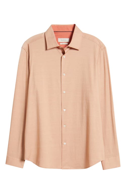 Bugatchi Jimmy Ooohcotton® Solid Button-up Shirt In Papaya