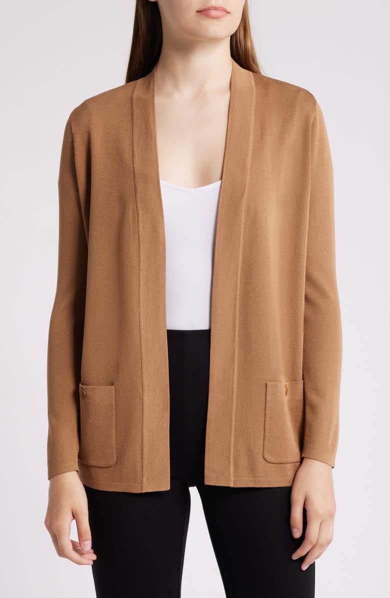 Anne Klein Malibu Open Front Cardigan, Main, color, 