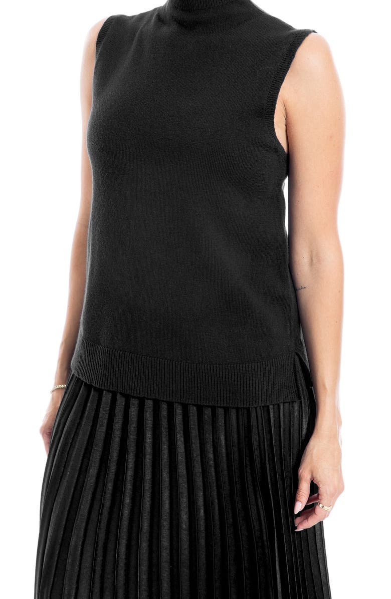 MAX STUDIO Mock Neck Sleeveless Sweater & Pleated Skirt Set, Alternate, color,