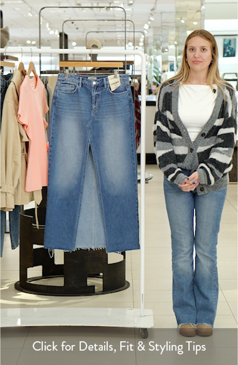 Rysa Front Slit Denim Maxi Skirt, sales video thumbnail