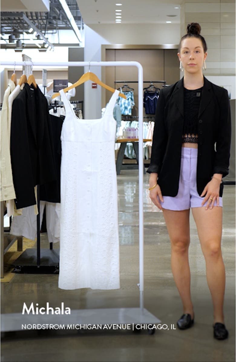 Clarice Eyelet Trim Sleeveless Midi Dress, sales video thumbnail