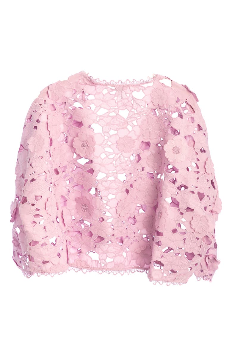 SAACHI Floral Lace Cutout Bolero Cardigan, Alternate, color, Purple