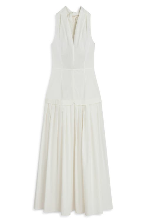 Nocturne Halter Neck Maxi Dress In Ivory
