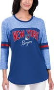 G-III 4HER BY CARL BANKS Women's G-III 4Her by Carl Banks Blue New York Rangers Play The Game 3/4-Sleeve T-Shirt