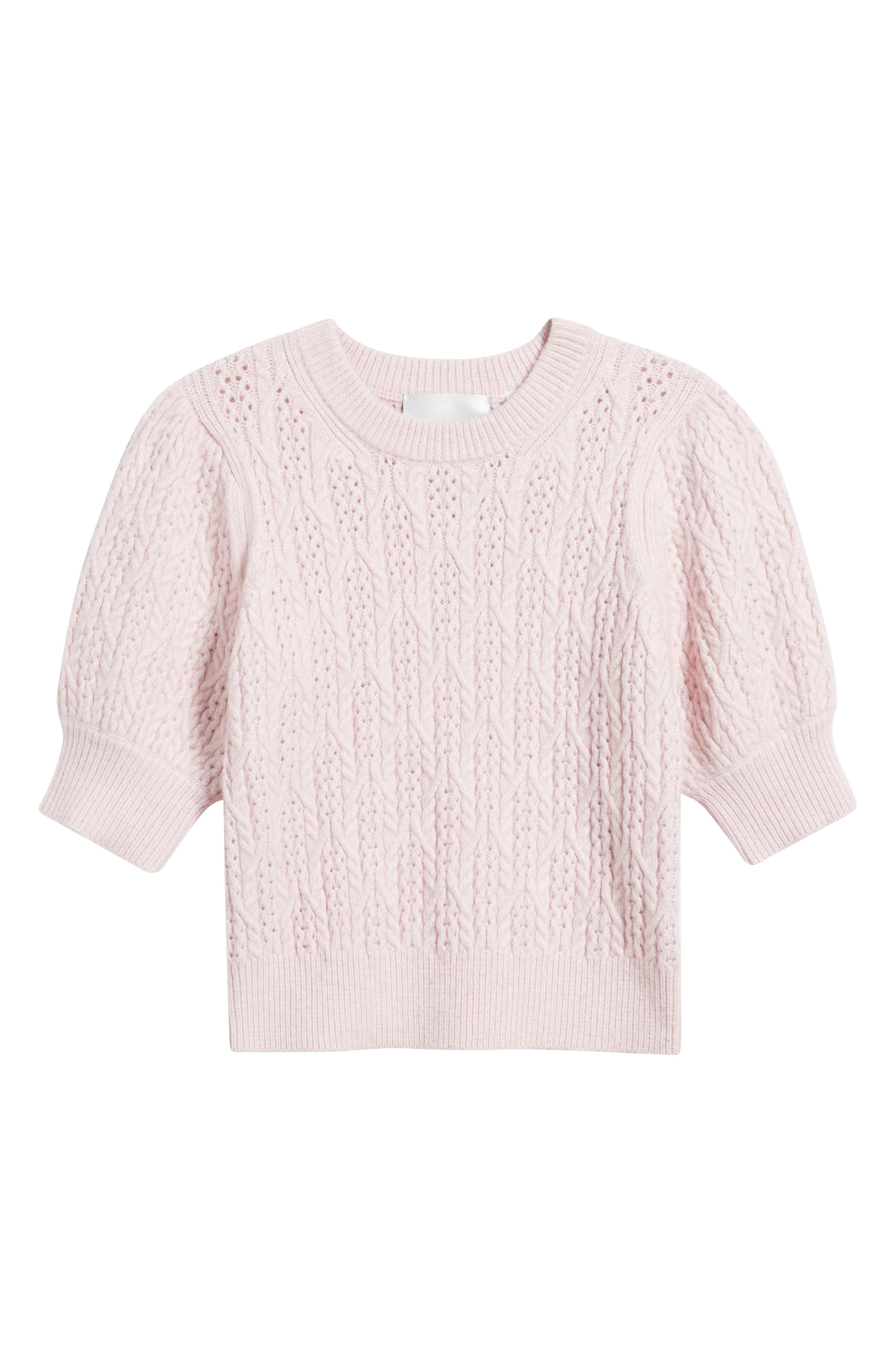 525 America Mason Cable Short Sleeve Sweater (Women) | Nordstrom