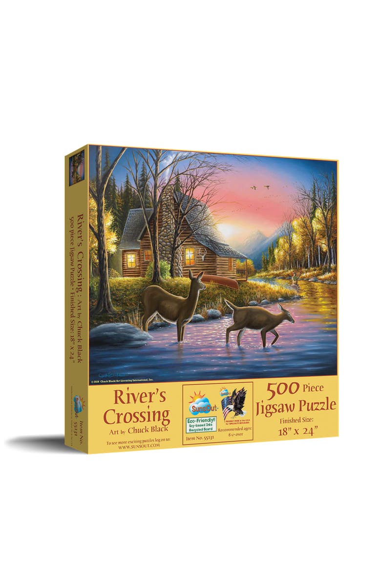 Sunsout River's Crossing 500 piece Jigsaw Puzzle for Adults, Main, color, Multicolor