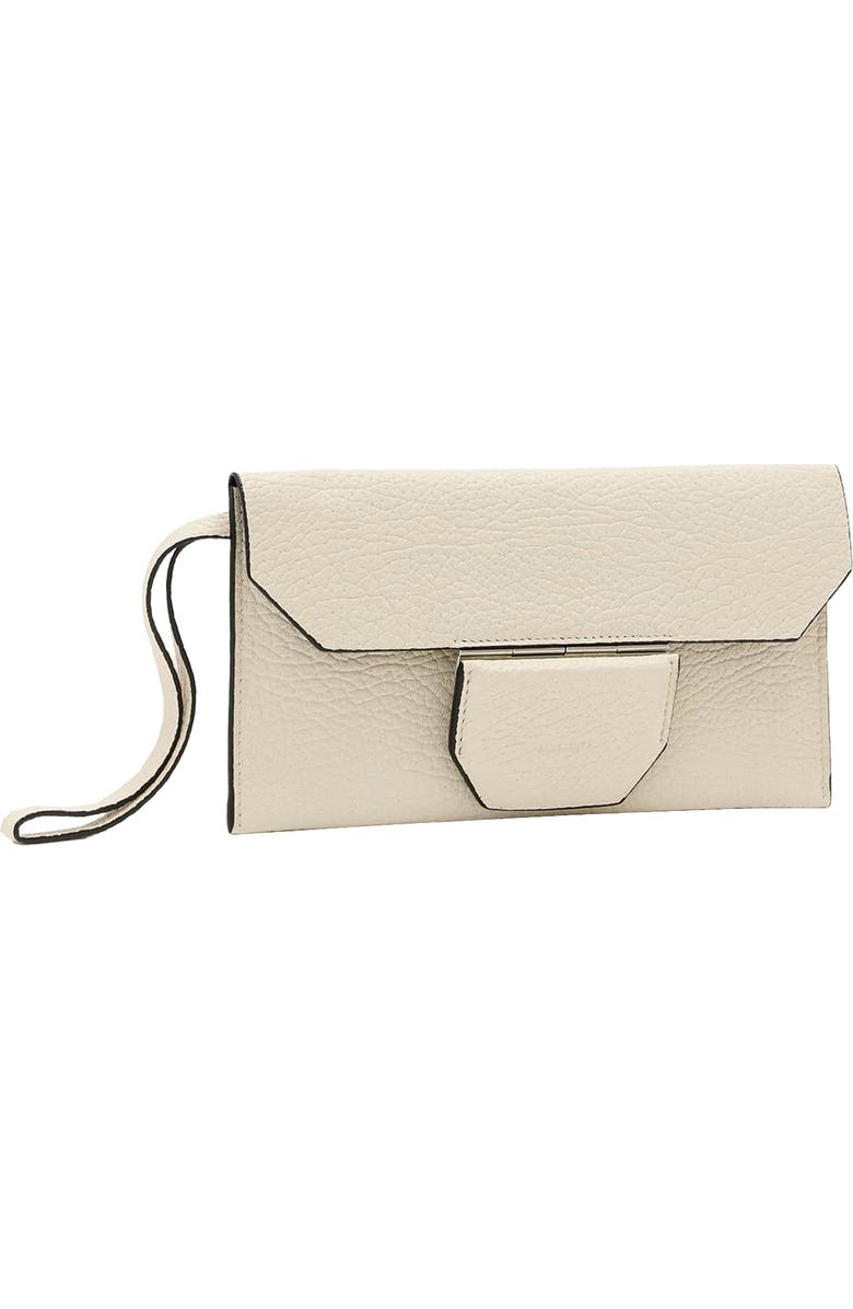 AllSaints Ursa Leather Pouch Wristlet, Alternate, color, Sahara White