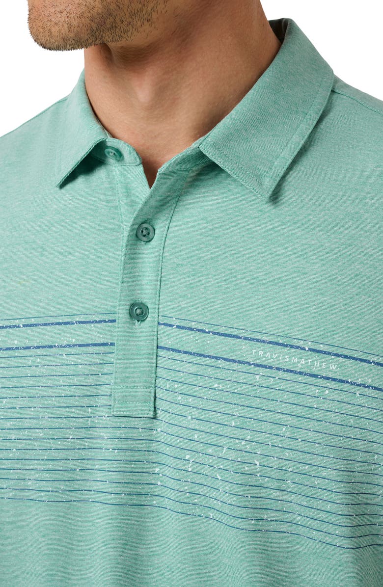 TravisMathew Performance Jersey Polo, Alternate, color, Heather Bright Aqua