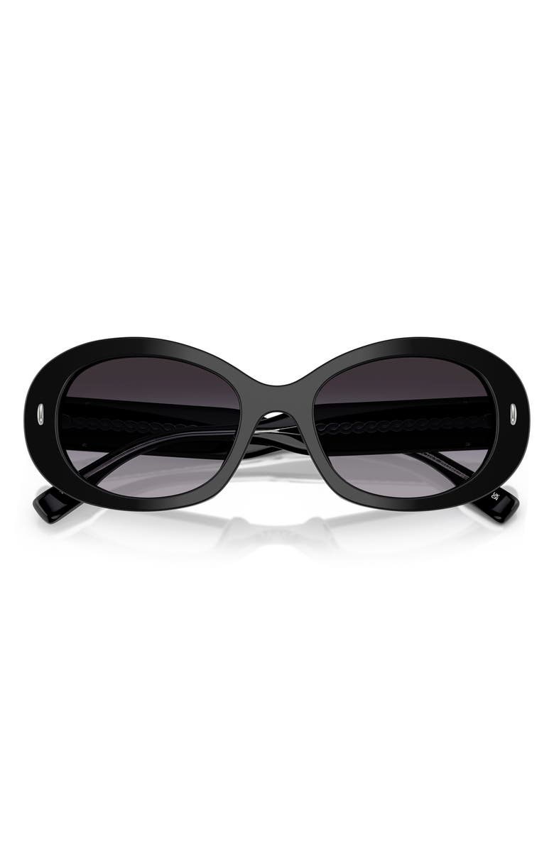 Tory Burch 53mm Gradient Oval Sunglasses, Alternate, color, Black
