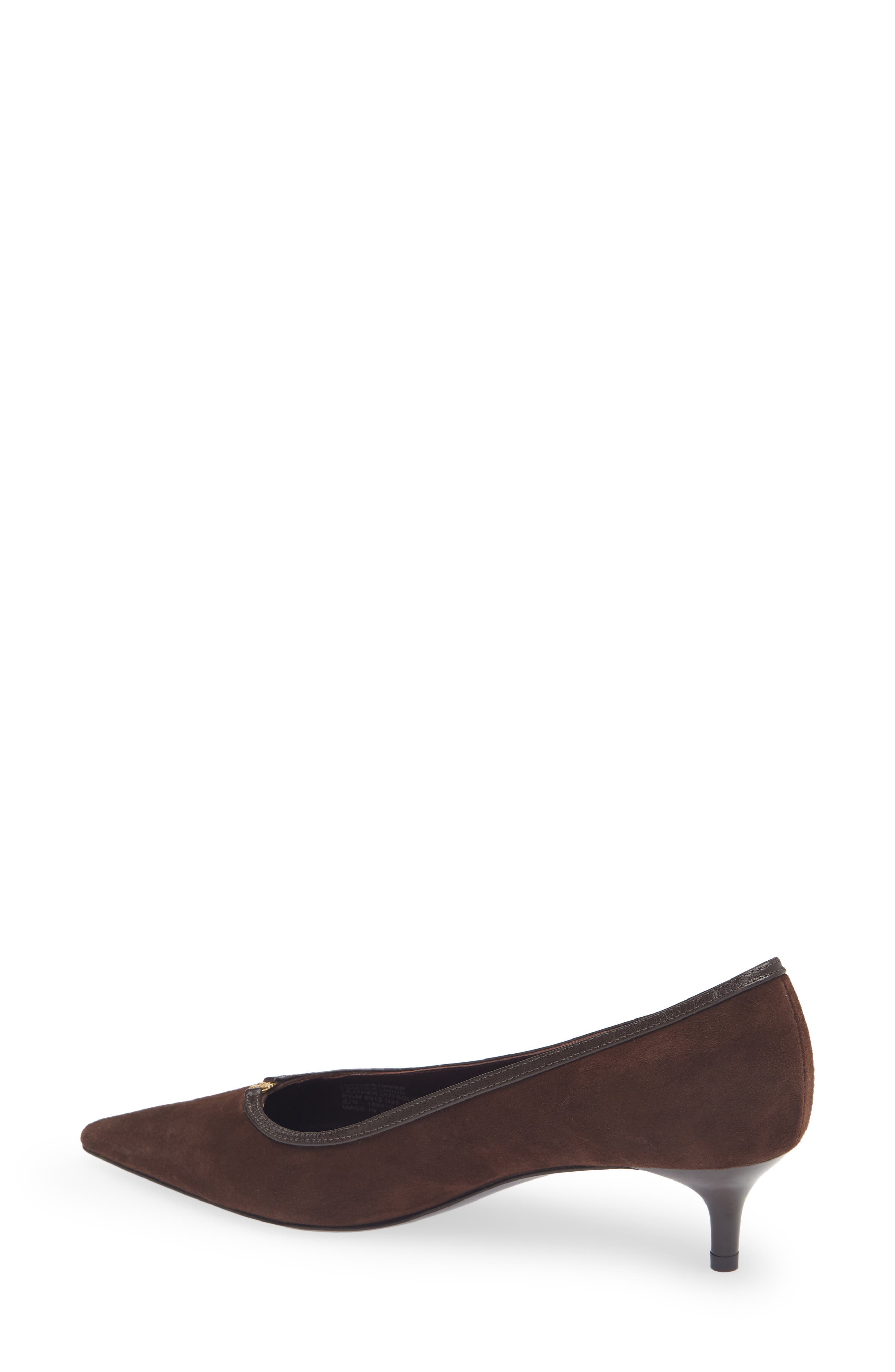 Double T Buckle Kitten Heel Pump, Alternate, color, DARK COCOA / DARK COCOA
