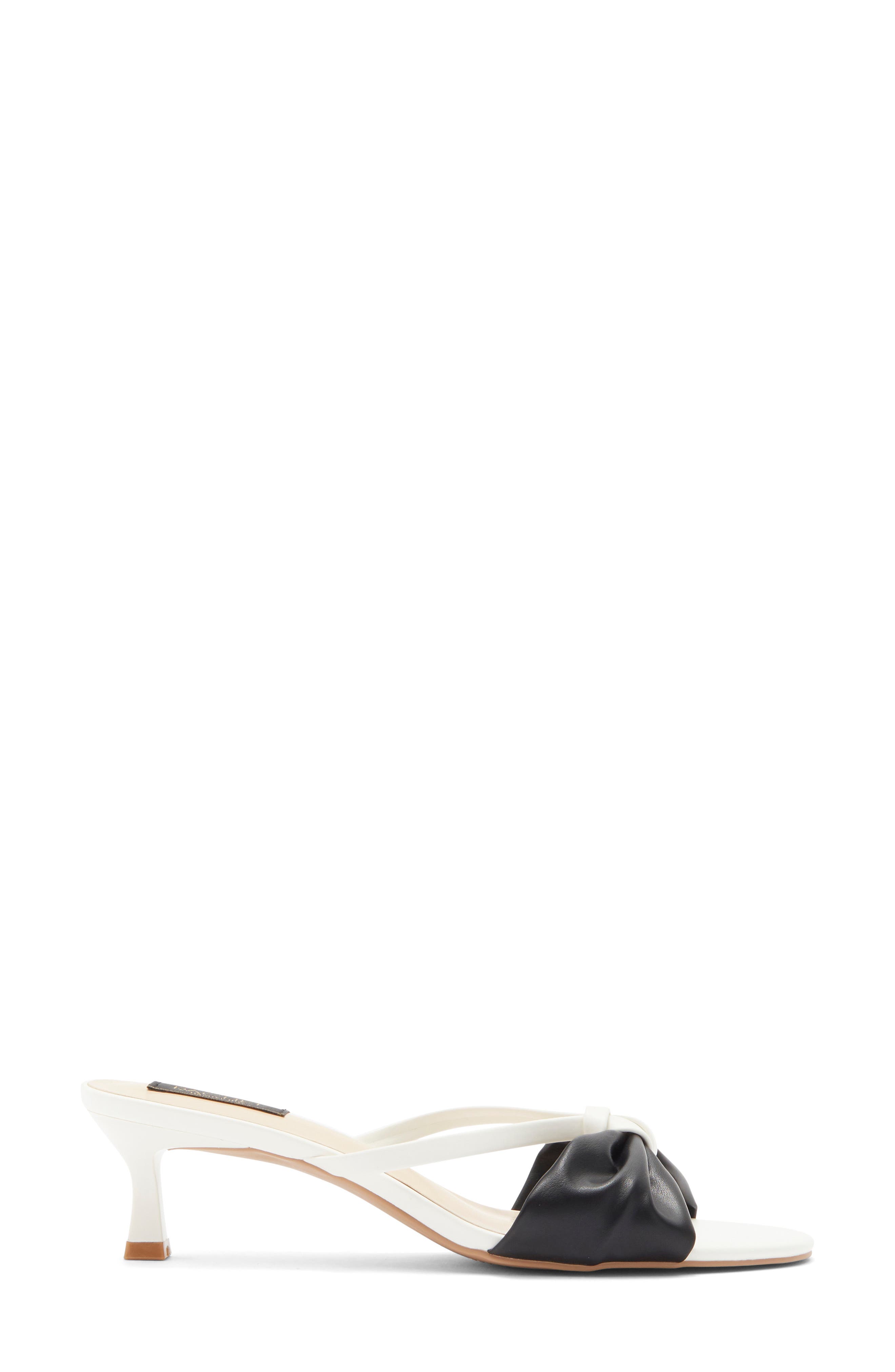 RACHEL Rachel Roy Jane Bow Slide Sandal, Alternate, color, Black/ White