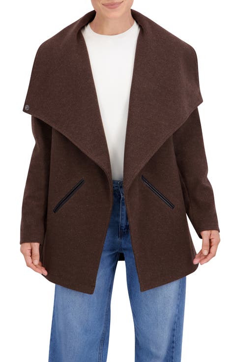 Drape Collar Open Front Jacket