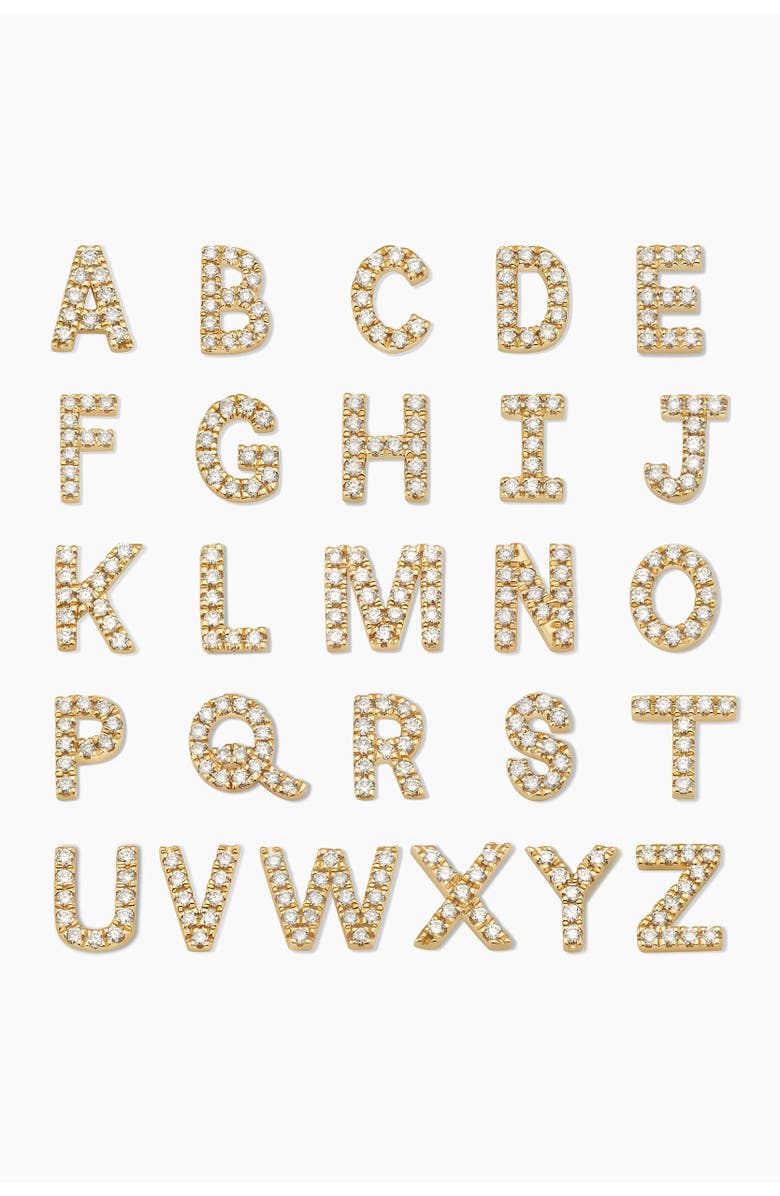 Oradina 14K Gold Luxe Letter Diamond Initial Single Stud, Alternate, color, Yellow Gold - Y