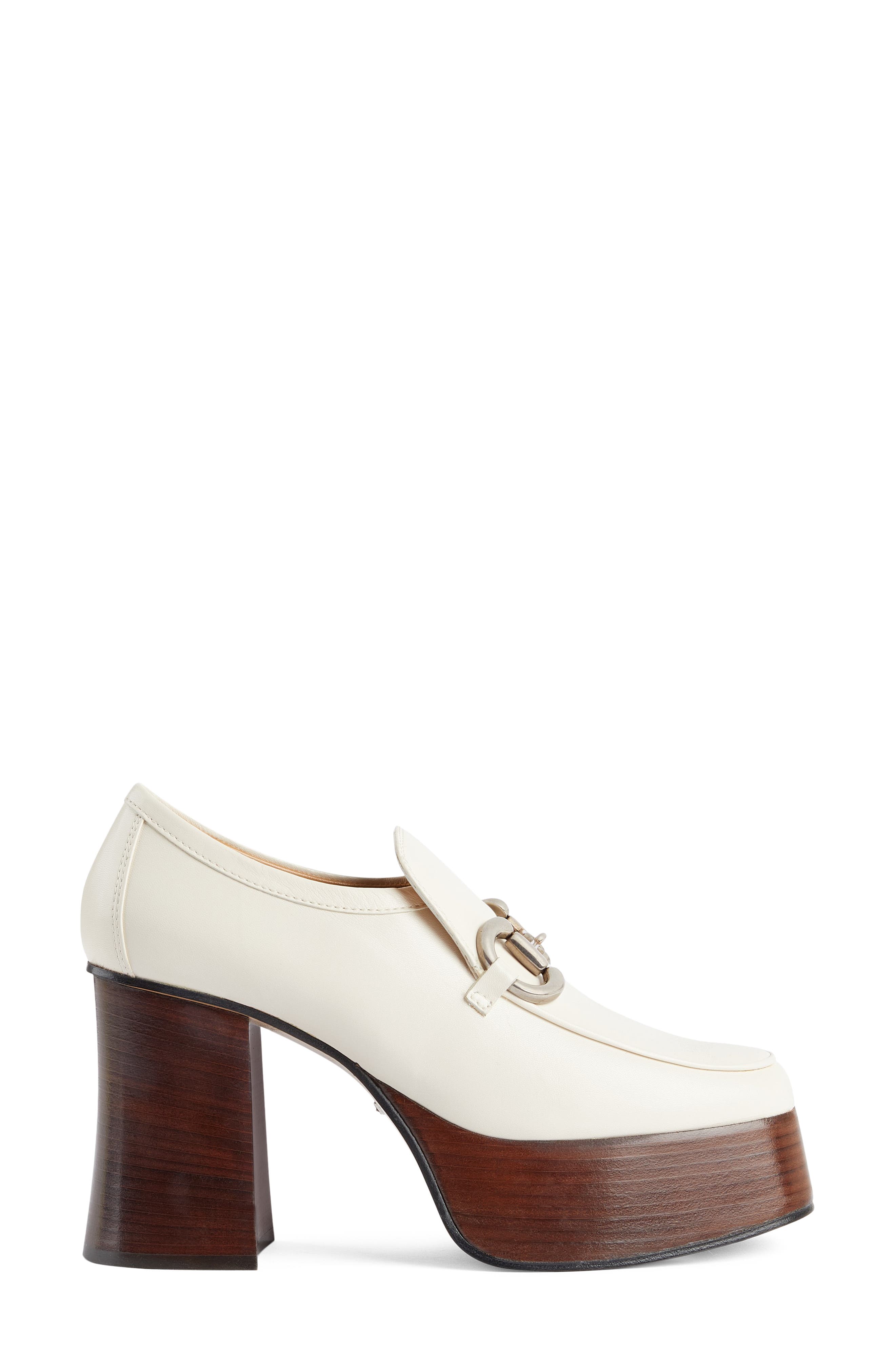 Horsebit Platform Loafer, Alternate, color, MYSTIC WHITE