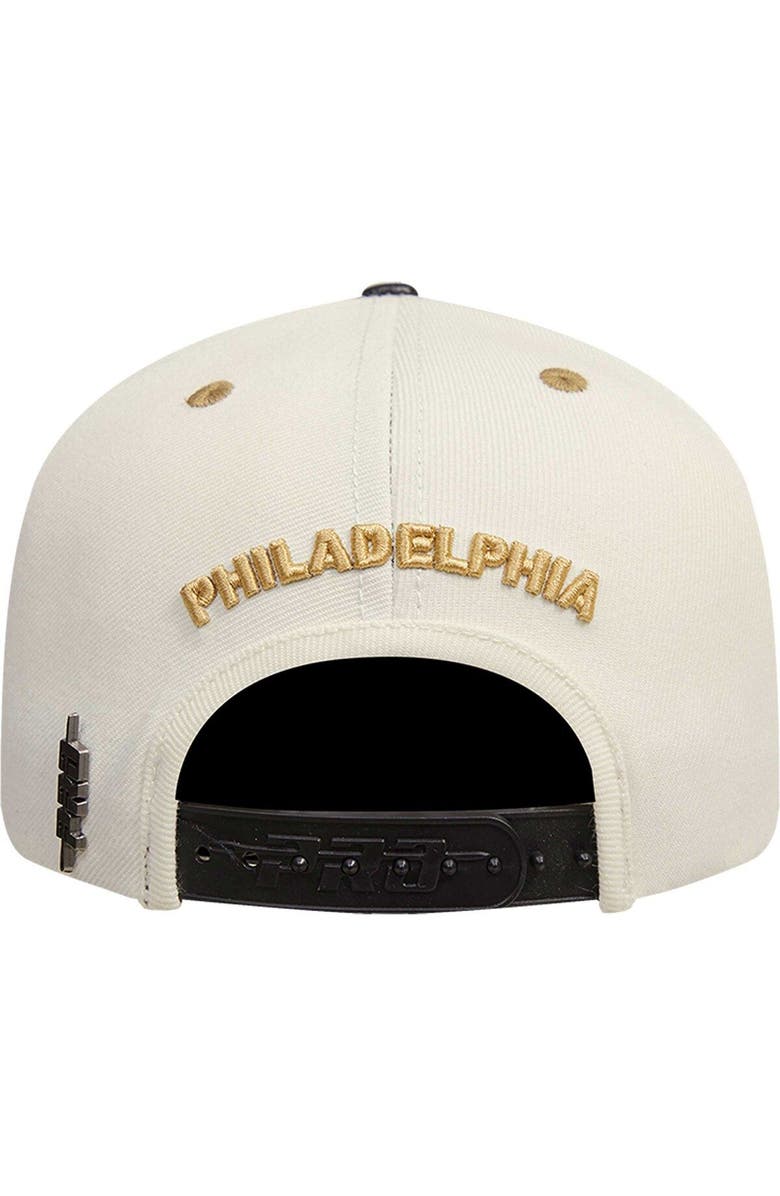 Post Men's Cream/Black Philadelphia 76ers Album Cover Snapback Hat, Alternate, color, 