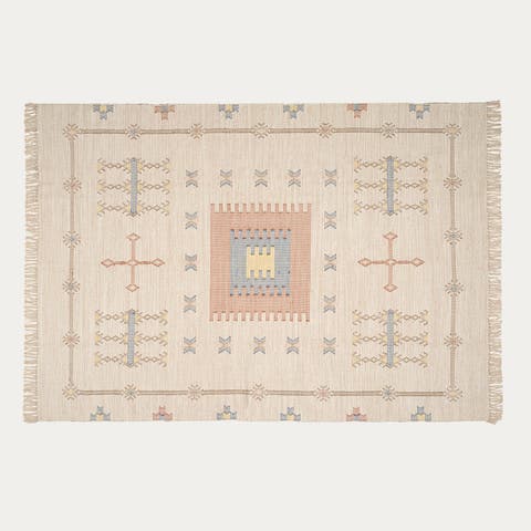 Geometric Cotton Motif Rug
