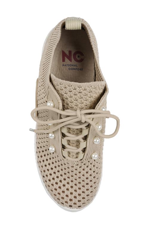 National Comfort Klarra Faux Pearl Embellished Sneaker In Animal Print