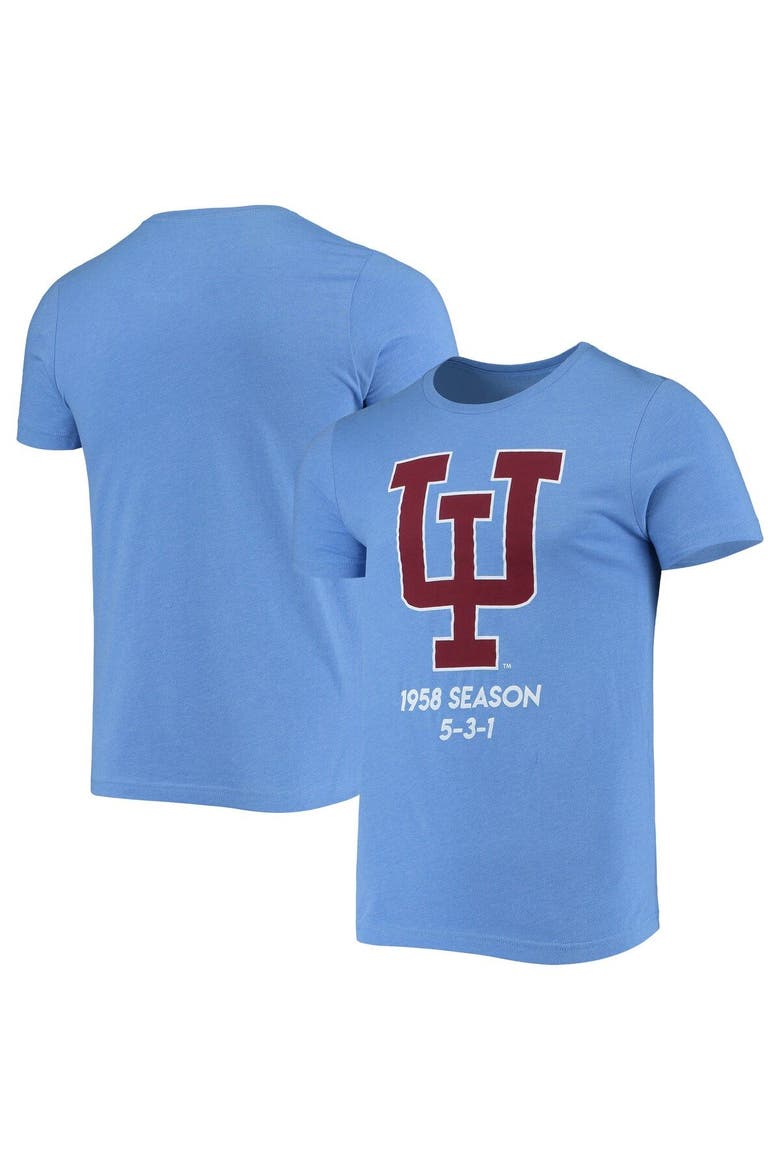 Men's Homefield Heathered Light Blue Indiana Hoosiers Vintage 1958 IU Uniform T-Shirt, Main, color, Light Blue