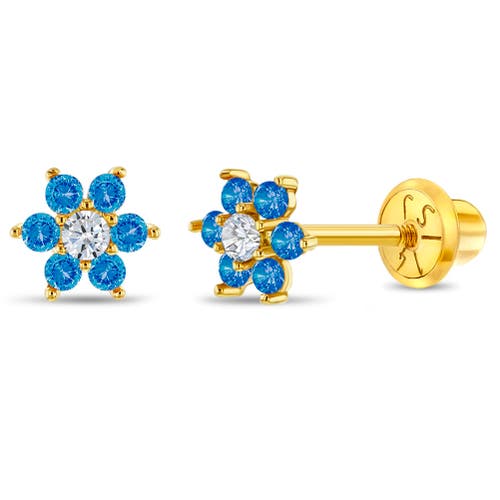 In Season Jewelry 14k Flower Cluster Earrings in Blue at Nordstrom