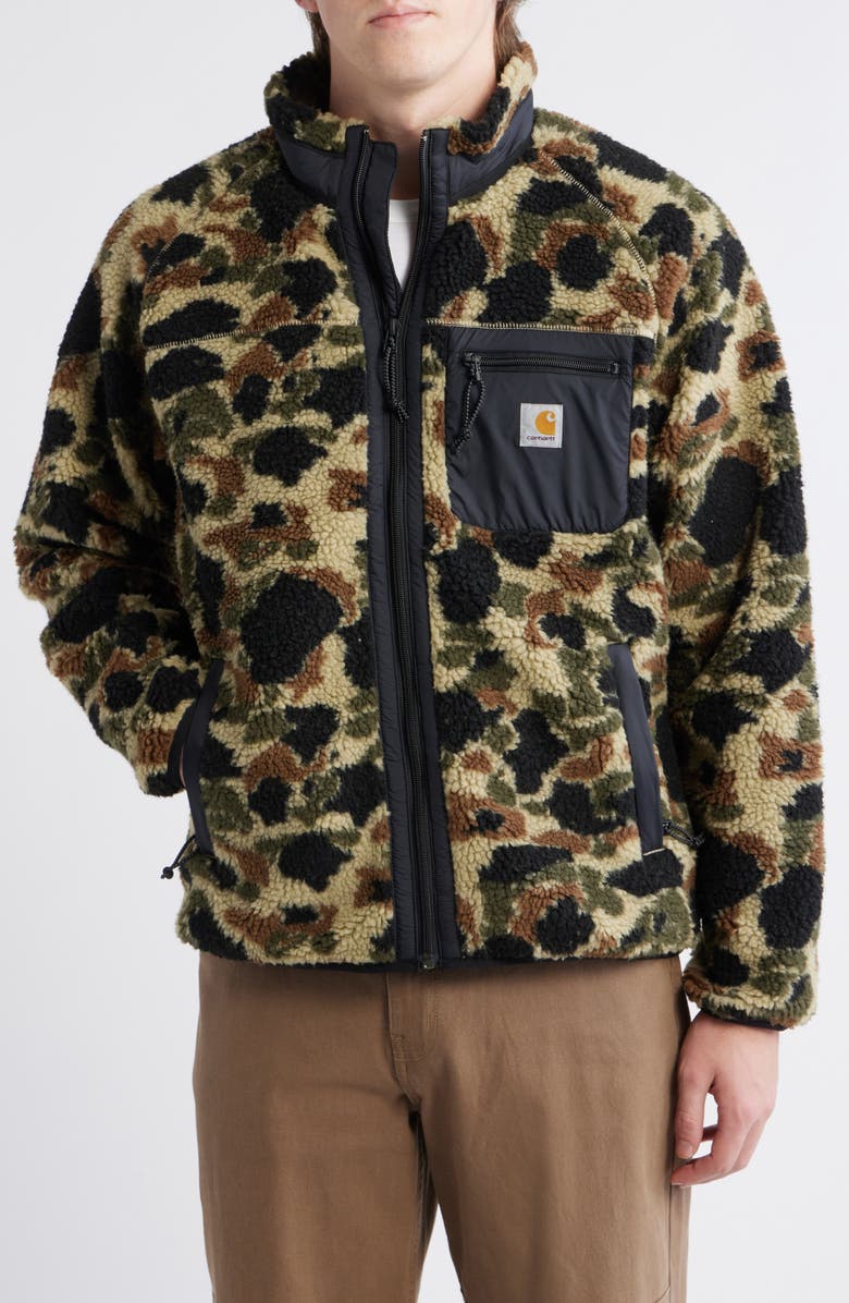 Carhartt Work In Progress Prentis Fleece Zip Jacket, Alternate, color, Camo Duck Jacquard Green