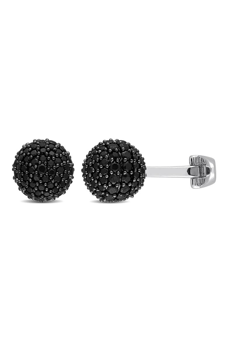 Black Spinel Cuff Links, Main, color, BLACK