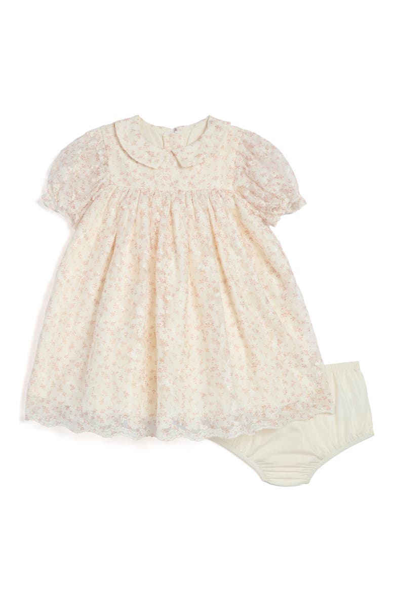 Pippa & Julie Melissa Floral Embroidered Dress & Bloomers Set, Main, color, 