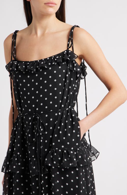 Julia Jordan Polka Dot Tiered Maxi Dress