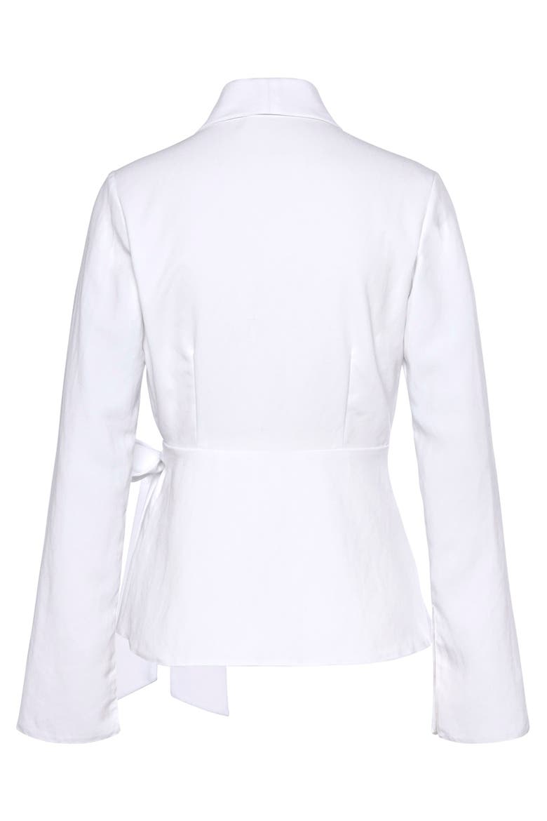 Lapel Wrap Blouse, Alternate, color, White