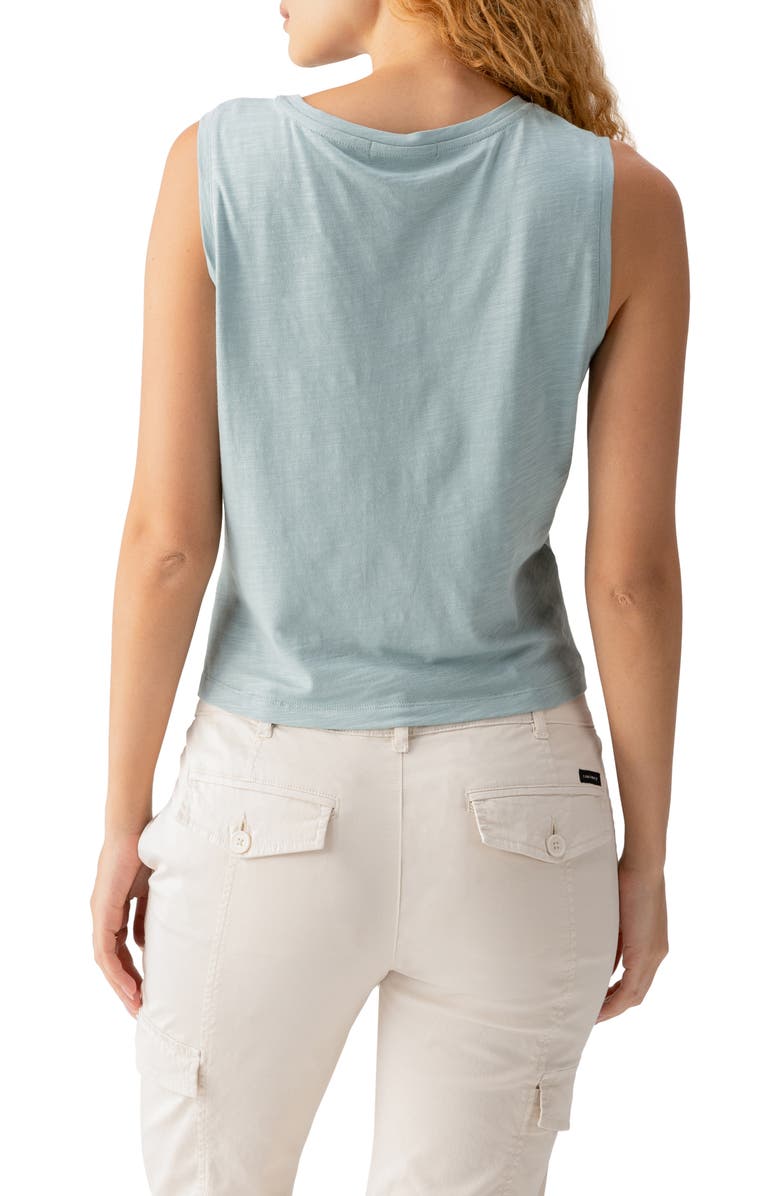 Sanctuary Twisted Cotton Blend Slub Jersey Tank, Alternate, color, Eucalyptus
