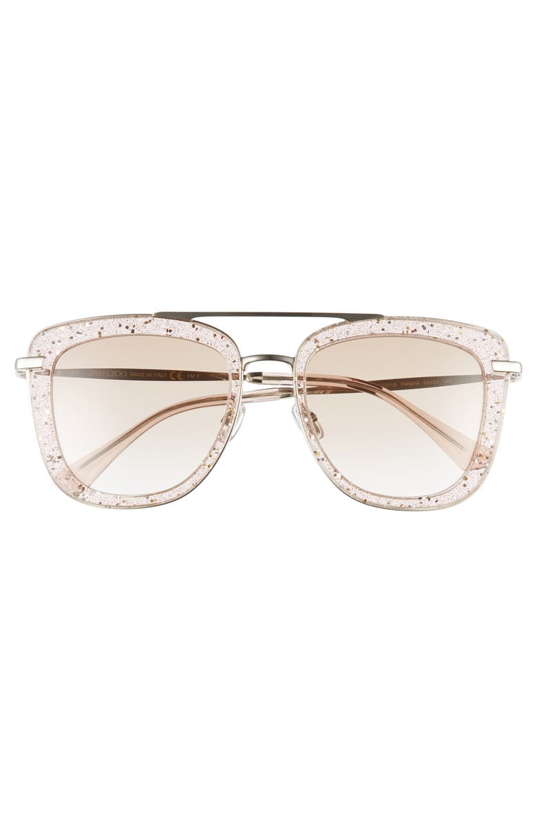 Jimmy Choo Glossy 53mm Square Sunglasses, Alternate, color,