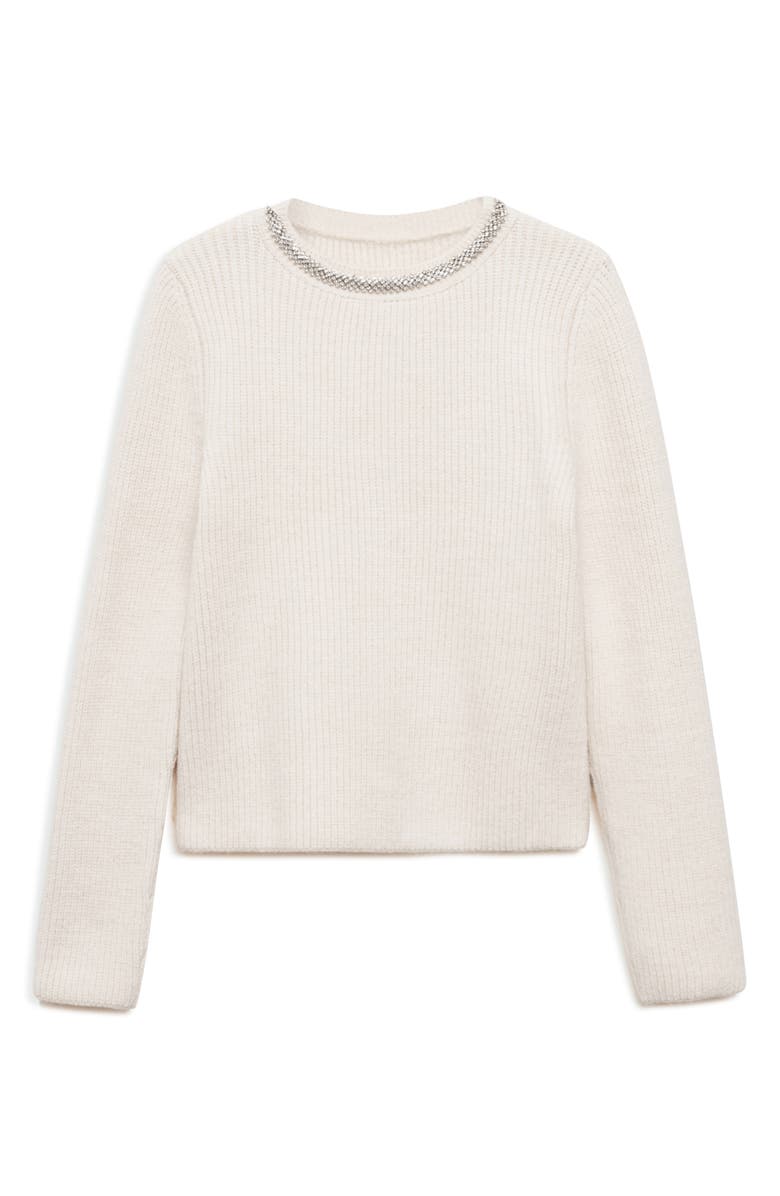 MANGO Strass Rhinestone Embellished Crewneck Sweater, Alternate, color, 