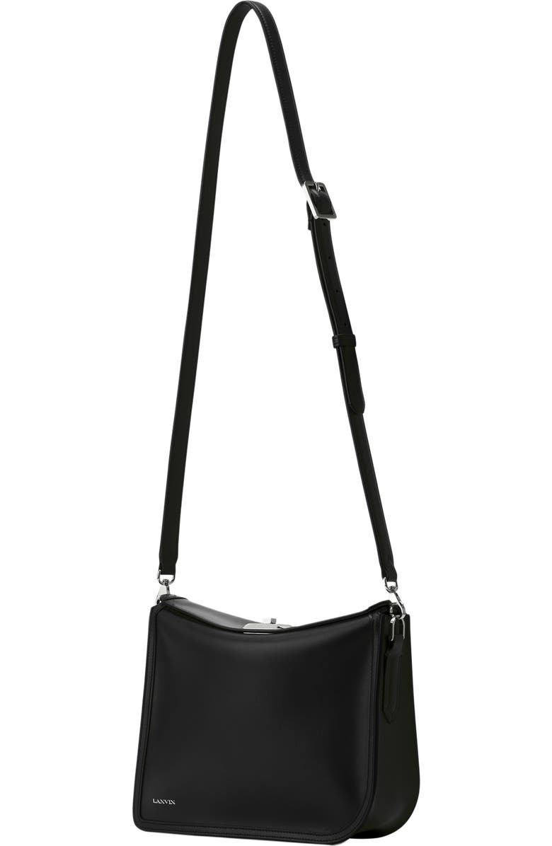 Lanvin Compagnon Asymmetrical Leather Clutch Bag, Alternate, color, Black