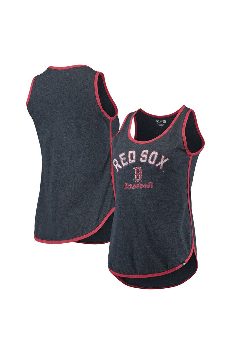 New Era Women's New Era Heathered Navy Boston Red Sox Contrast Binding Scoop Neck Tank Top, Alternate, color, 