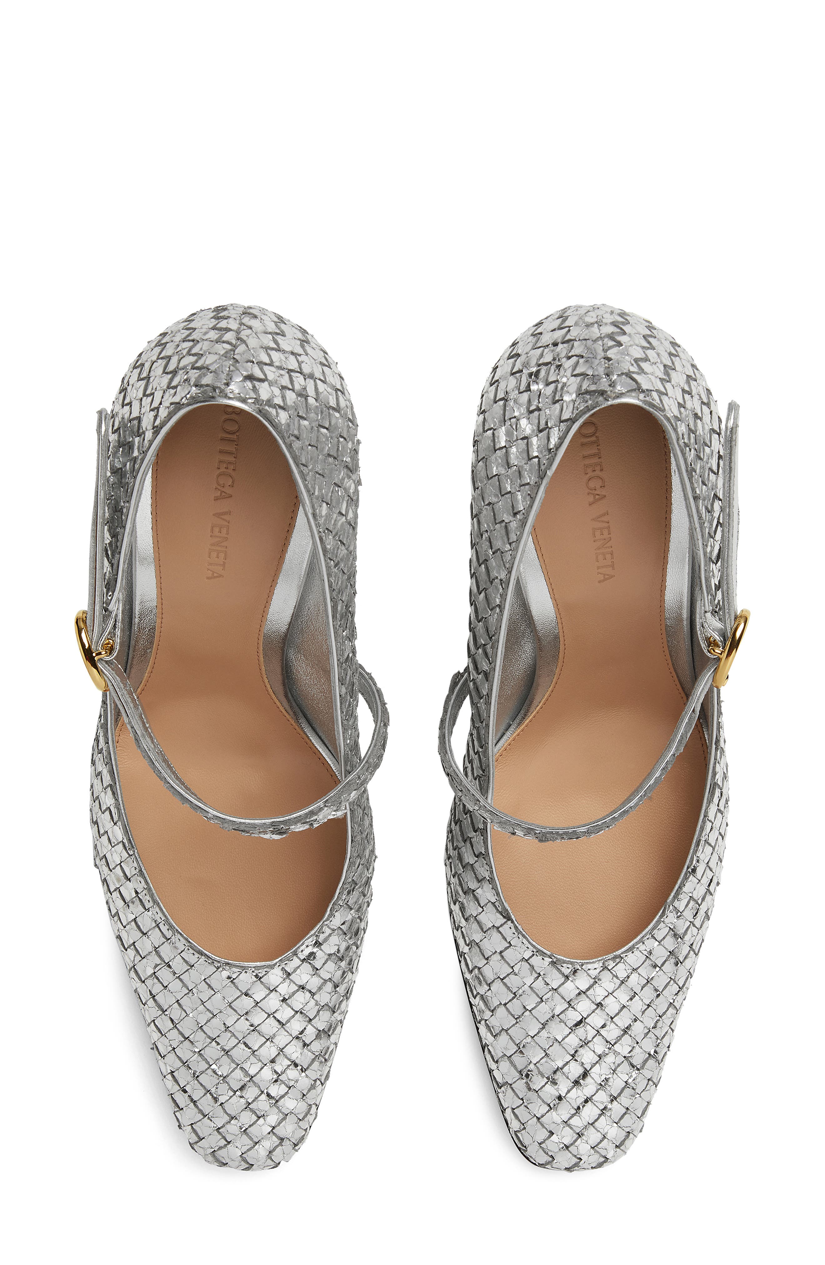 Bottega Veneta Step Intrecciato Mary Jane Pump, Alternate, color, 1414 Silver
