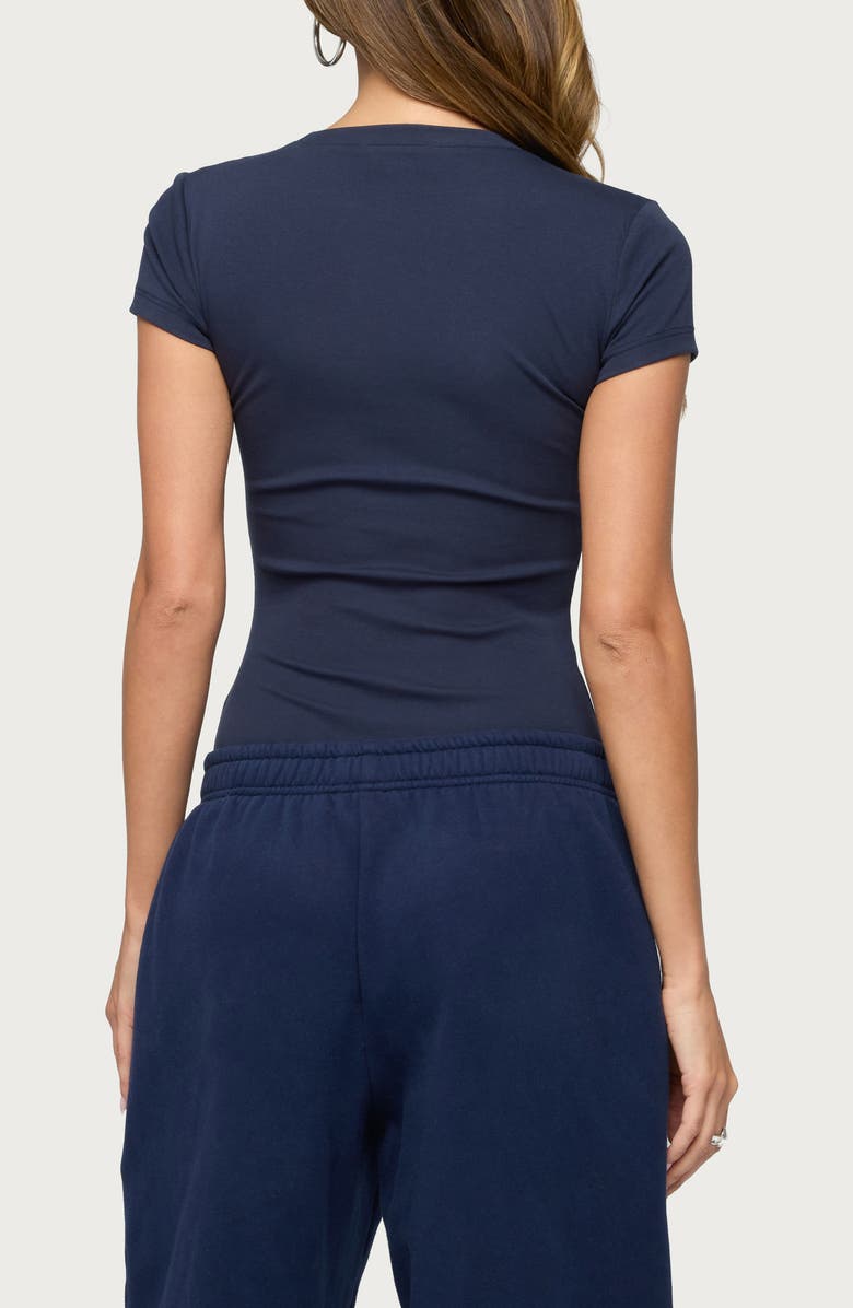 EDIKTED Adley Fitted Bodysuit, Alternate, color, Navy