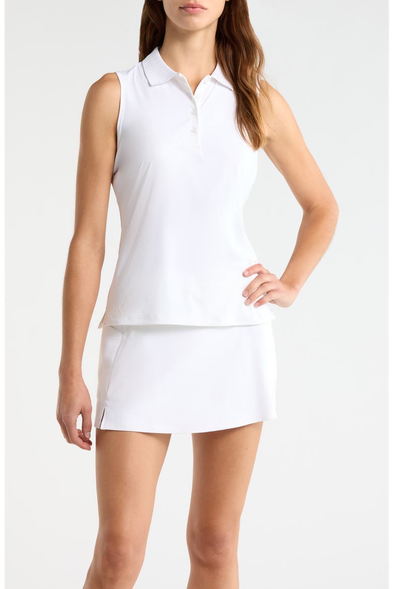 Sleeveless Stretch Golf Polo Top, Main, color, SNOW