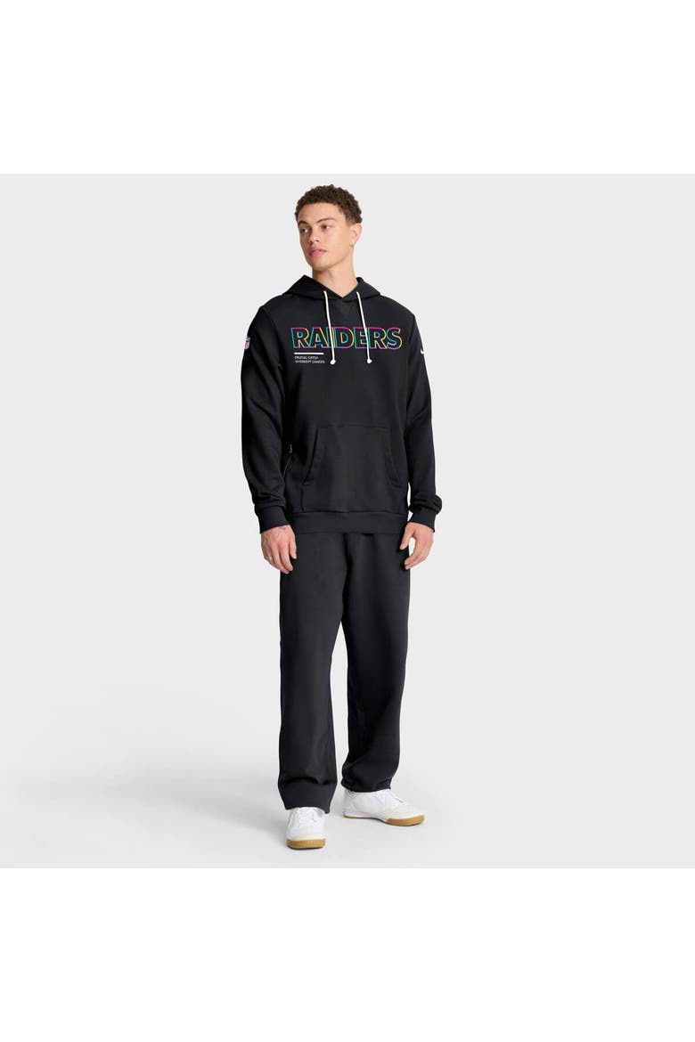 Men's Nike Black Las Vegas Raiders 2025 NFL Crucial Catch Sideline Standard Issue Dri-FIT Hoodie, Alternate, color, Black