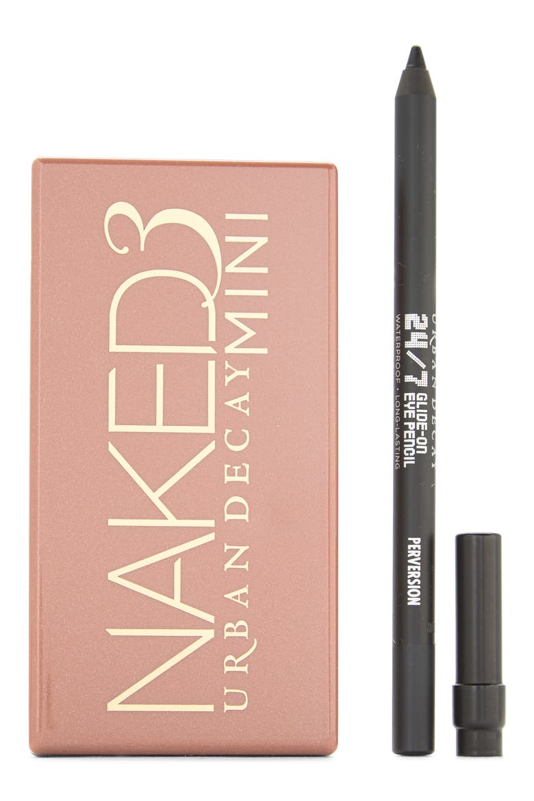 Naked3 Mini Eyeshadow Palette and 24/7 Glide-On Eye Pencil Set, Main, color, NO COLOR