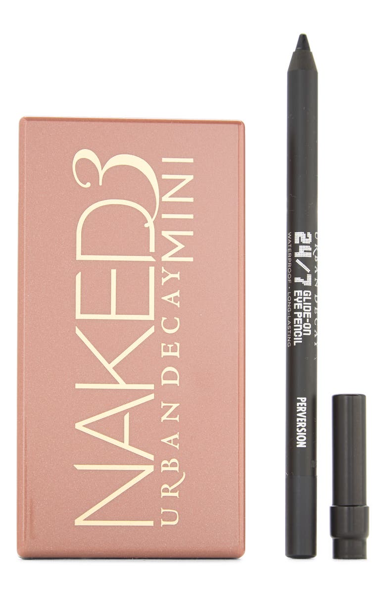 Urban Decay Naked3 Mini Eyeshadow Palette and 24/7 Glide-On Eye Pencil Set, Main, color,
